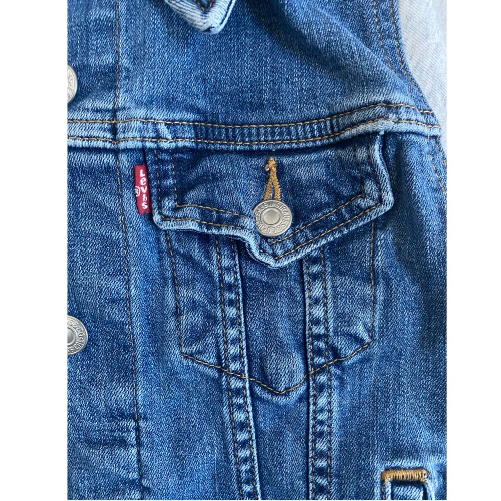 Levi’s Hybrid Denim Hoodie Jacket XS Gray Hooded Trucker Jean Jacket - Picture 7 of 10